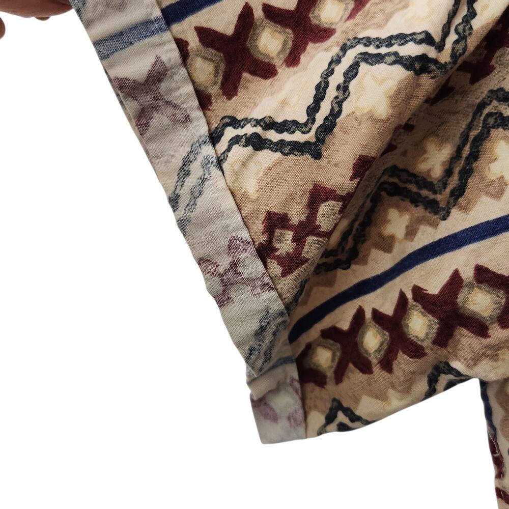 VTG Ralph Lauren Shirt Men Large 90s Funky Pattern Button Up Short Sleeve Tribal - Picture 3 of 8